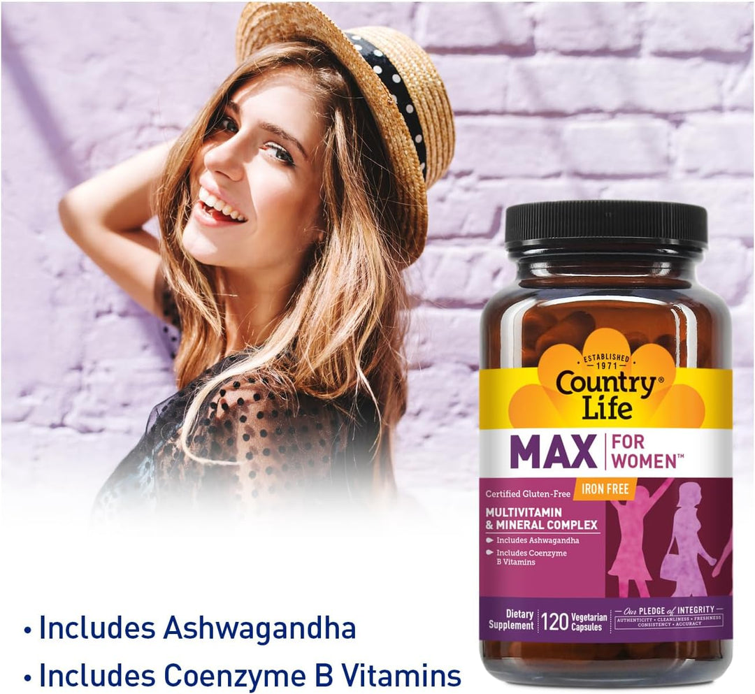 Country Life Max for Women - Complejo multivitamínico y mineral, si...