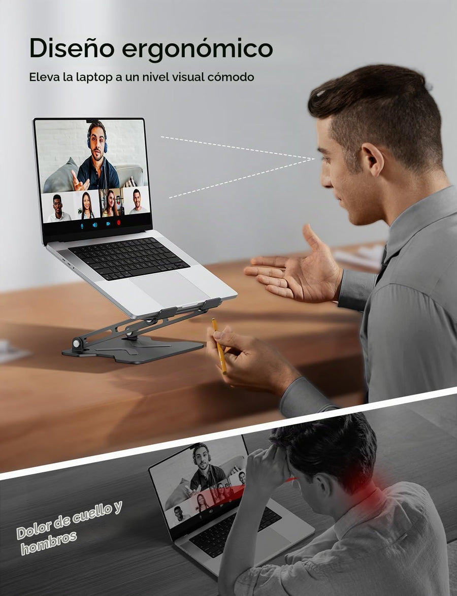 JCZT Soporte Ajustable para Laptop de Escritorio, Elevador Plegable...