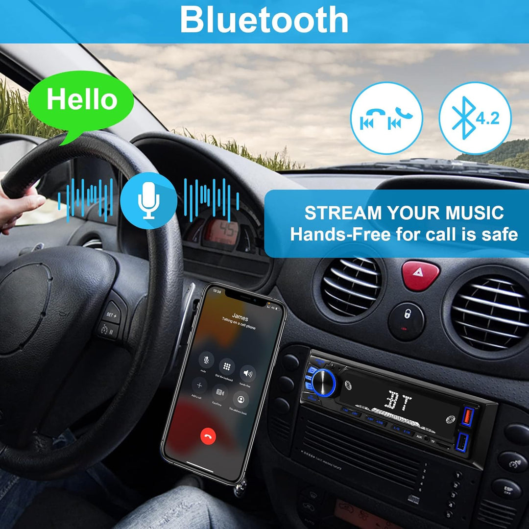 Radio de coche Bluetooth Single DIN Audio estéreo para