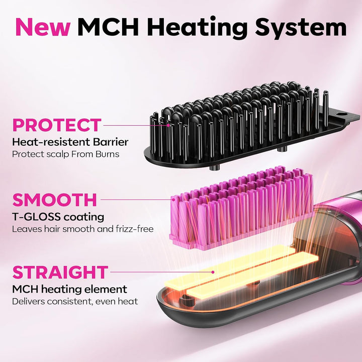 Go Brush Pro 2026 - Cepillo alisador de pelo inalámbrico mejorado i...