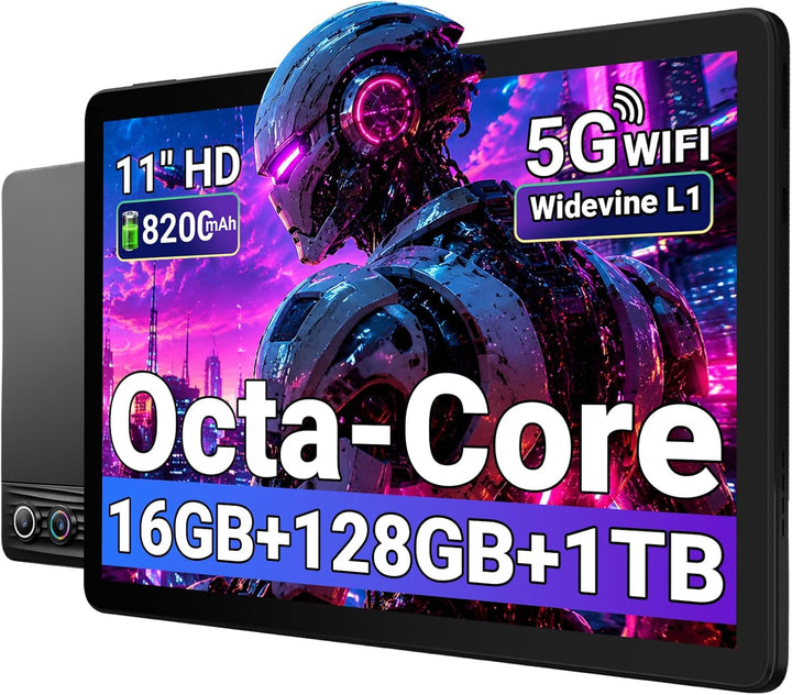 MUISOO Tableta de 11 pulgadas, Octa-Core, 16GB RAM 128GB ROM 1TB Ex...