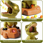 Juego de juguetes de tiro de dinosaurios, lanzador de aire T-Rex de movimiento automático para niños de 3 a 5 años