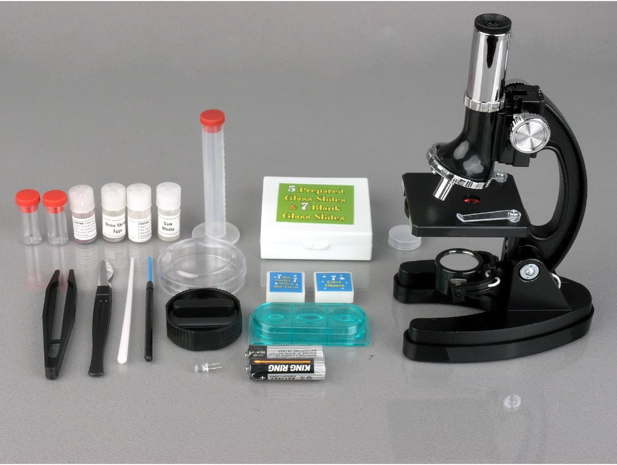 AmScope M30-ABS-KT2-WM 1200X Kit de ciencia de microscopio de 52 piezas +