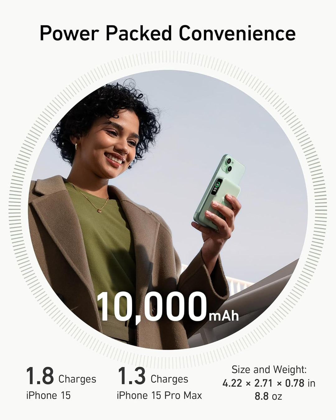 Anker MagGo Power Bank, Qi2 certificado 15 W cargador portátil ultr...