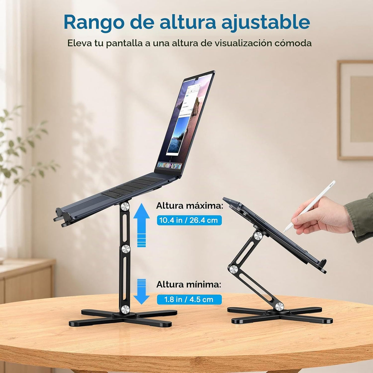 OMOTON LA10 - Soporte giratorio para portátil de 360°, plegable par...