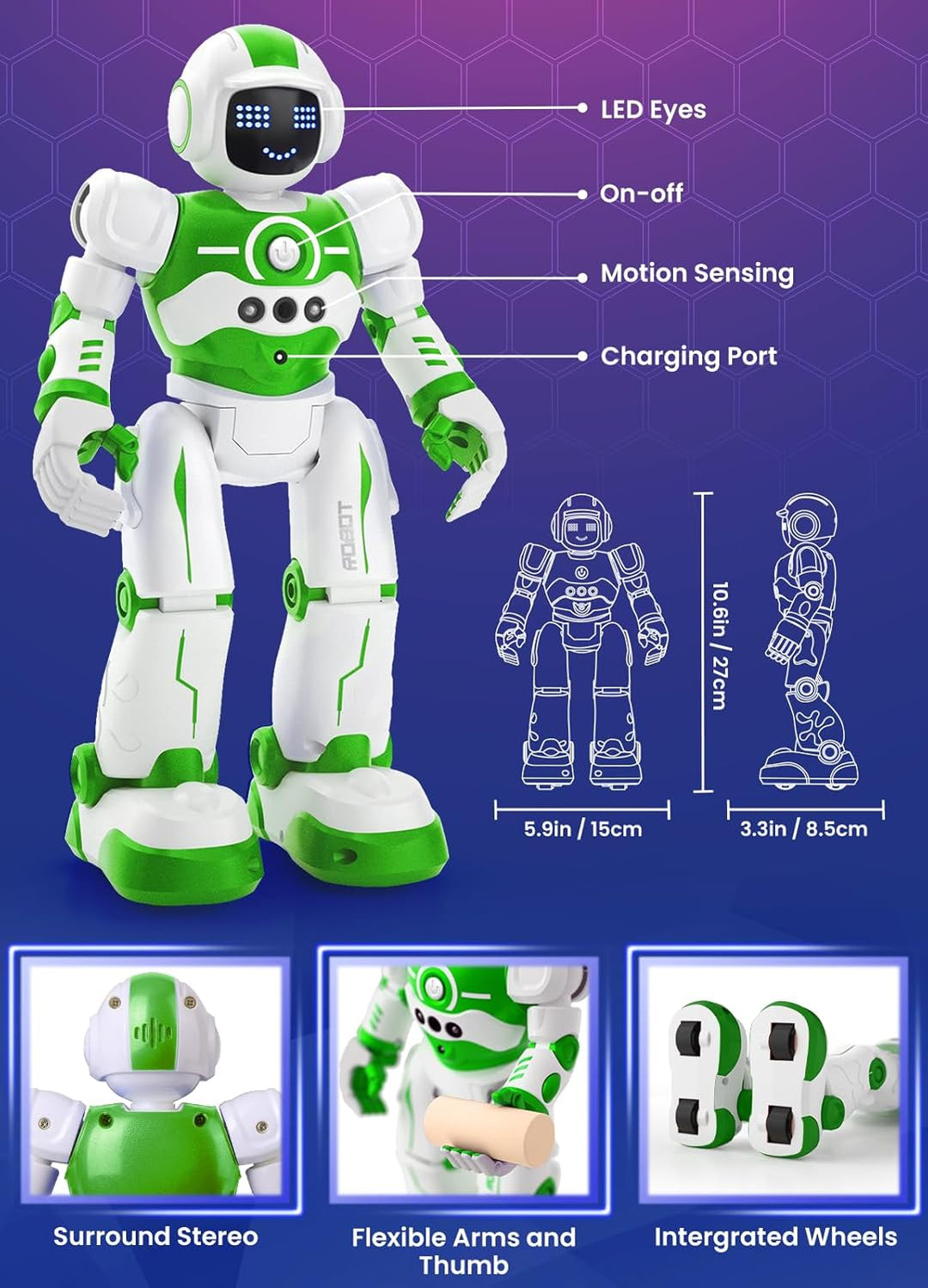 EduCuties Juguetes robot para niños, control remoto programable, ju...
