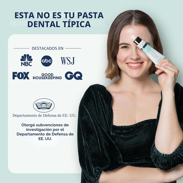 LivFresh Gel de pasta de dientes, clínicamente probado para elimina...