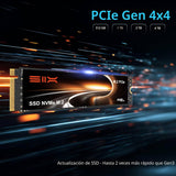 SIX NVME M.2 SSD PCIe 4.0-512GB m.2 2280 ssd, lectura hasta 7100 MB...