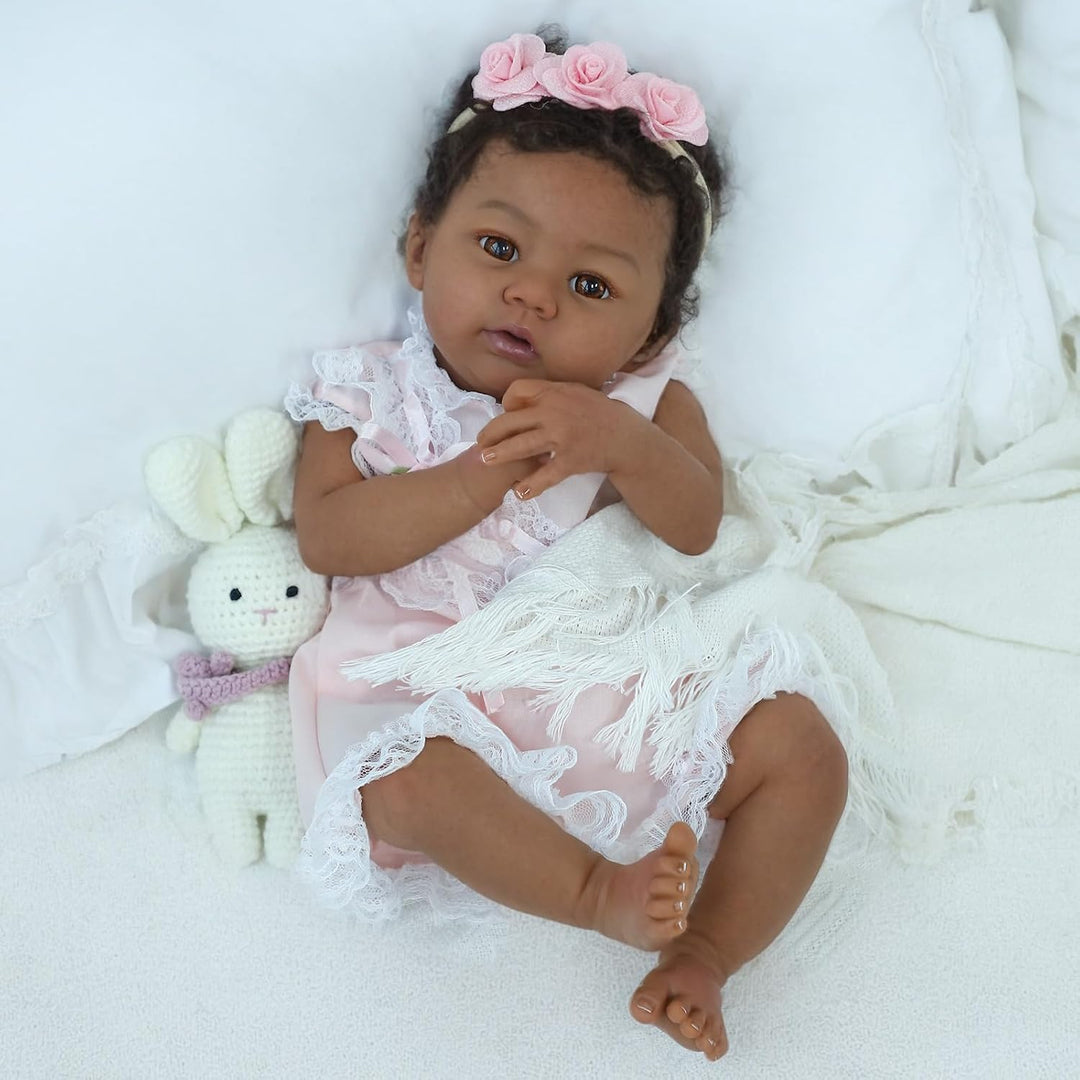 KSBD Reborn Baby Doll Black Girl \u2013 Muñeca realista de 18 pulga...