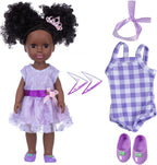 ZNTWEI Muñecas Negras de 14.5 Pulgadas y Accesorios de Ropa para Muñeca Bebé Negra