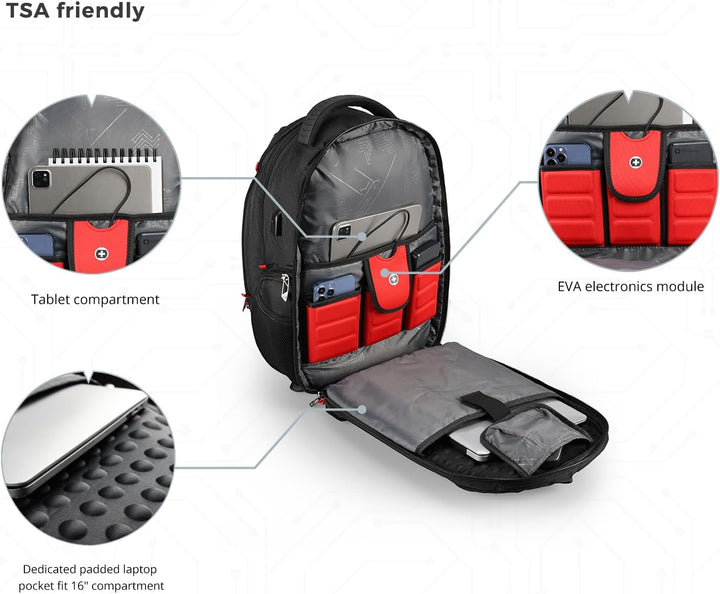 Swissdigital Mochila para laptop de diseño para hombre para viajes...