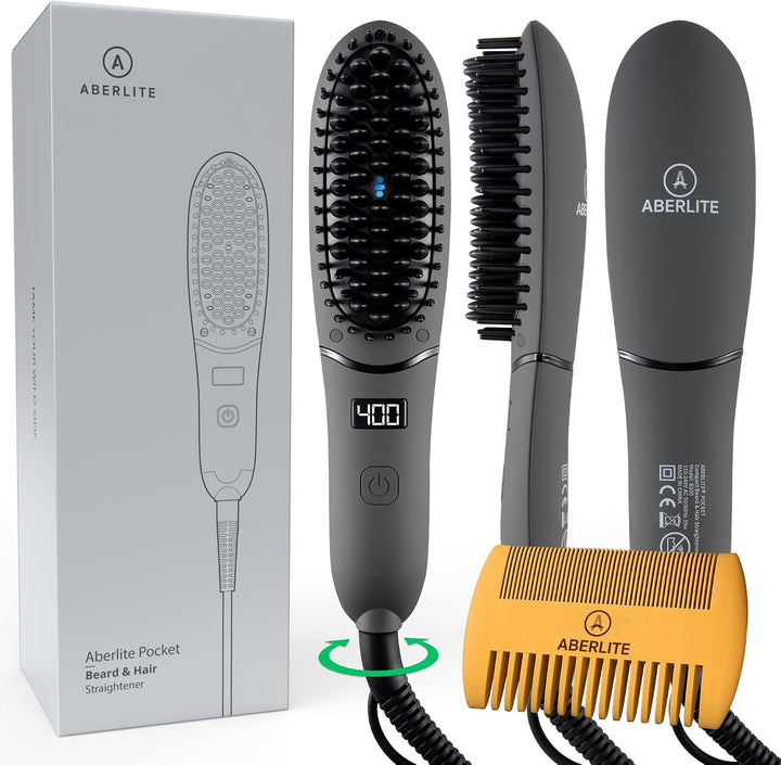 Aberlite Pocket - Plancha compacta para barba para hombre, tecnolog...