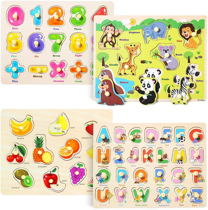 GRINNNIE - Rompecabezas de madera para niños pequeños de 3