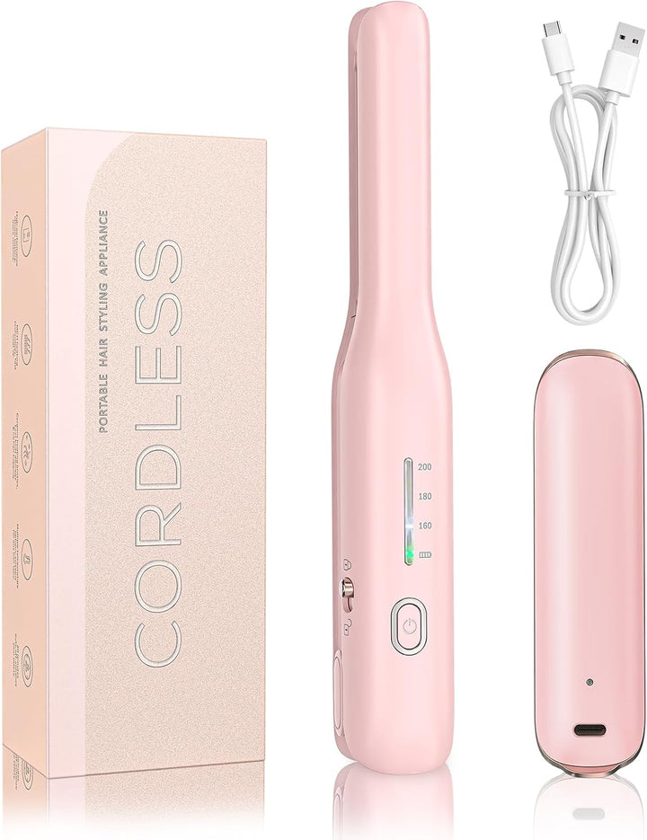 Youbella Plancha plana inalámbrica para cabello corto, mini alisado...