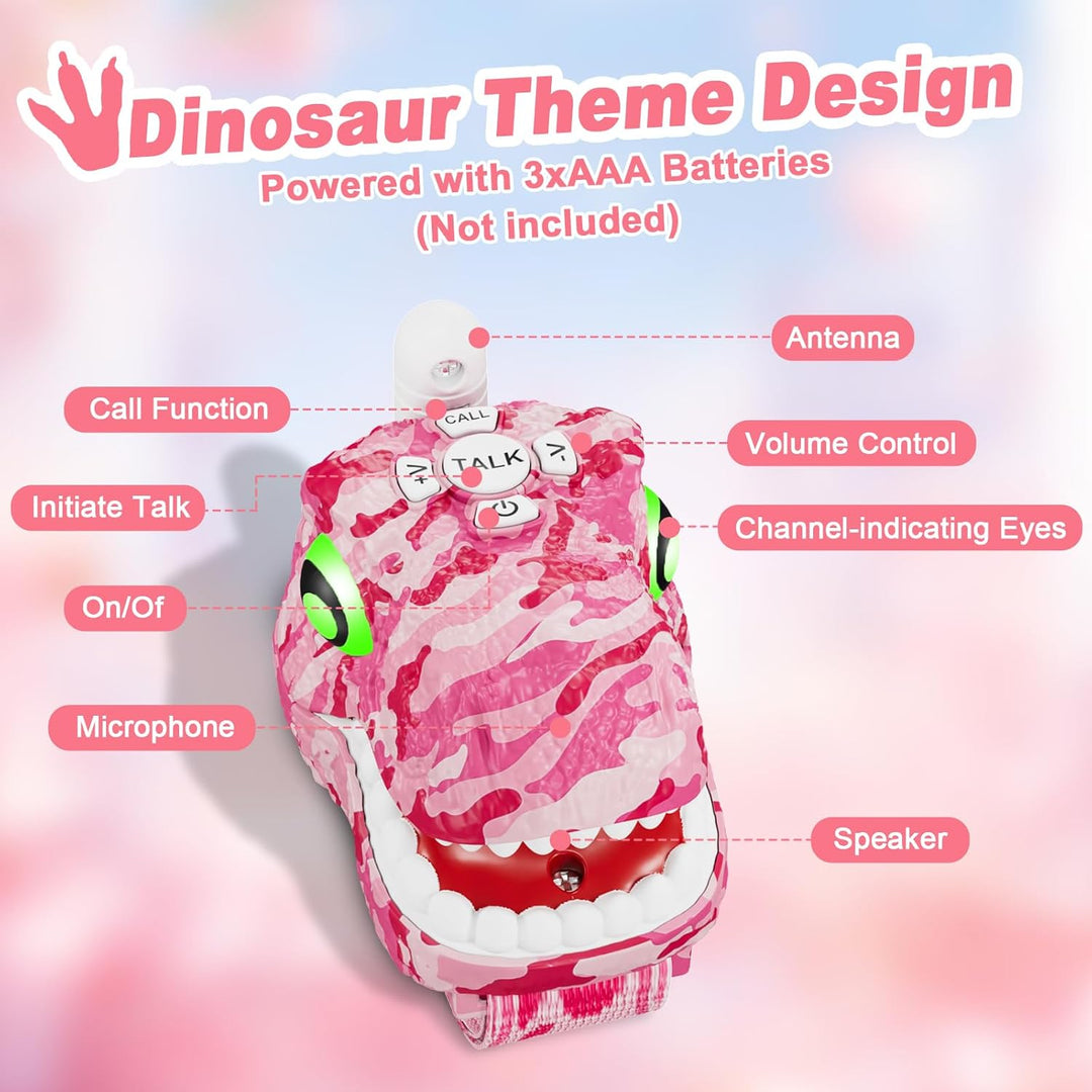 Walkie Talkies de dinosaurio para niños, paquete de 3 unidades de e...