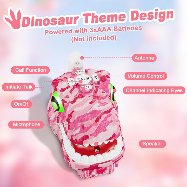 Walkie Talkies de dinosaurio para niños, paquete de 3 unidades de e...