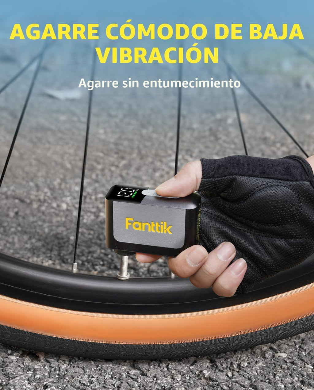 Fanttik X10 Ace Mini Bomba Eléctrica para Bicicleta, 120 PSI, 22 s para Inflar, Parada Automática