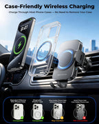 Soporte de cargador de coche inalámbrico 3 en 1, soporte de teléfono de sujeción automática de carga rápida de 15 W para iPhone 17 16 15 14, Samsung Galaxy S24 S23, tablero de instrumentos