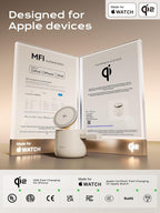 Estación de carga inalámbrica magnética Qi2 4 en 1, cargador rápido de 15 W con módulo de carga hecho para Apple Watch, para iPhone 18-12 Series y AirPods, adaptador de 65 W incluido