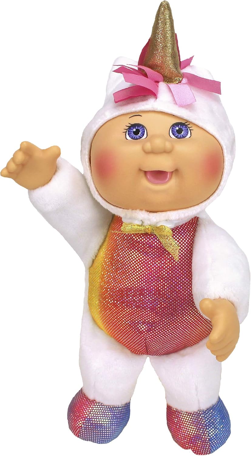 Cabbage Patch Kids CPK and Me - Muñeca de unicornio brillante de 9 pulgadas y accesorio de diadema de unicornio a juego