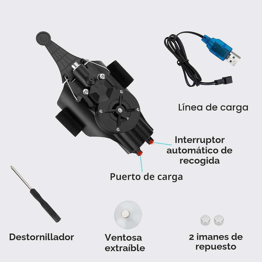 OVERFUN Lanzador de Telarañas Juguete Disparador de Cuerdas de Araña, Gadgets Geniales [Carrete Eléctrico] Seda Real Superhéroe Juego de Roles Juguetes Cosas Divertidas Ideales para Hombres y Niños