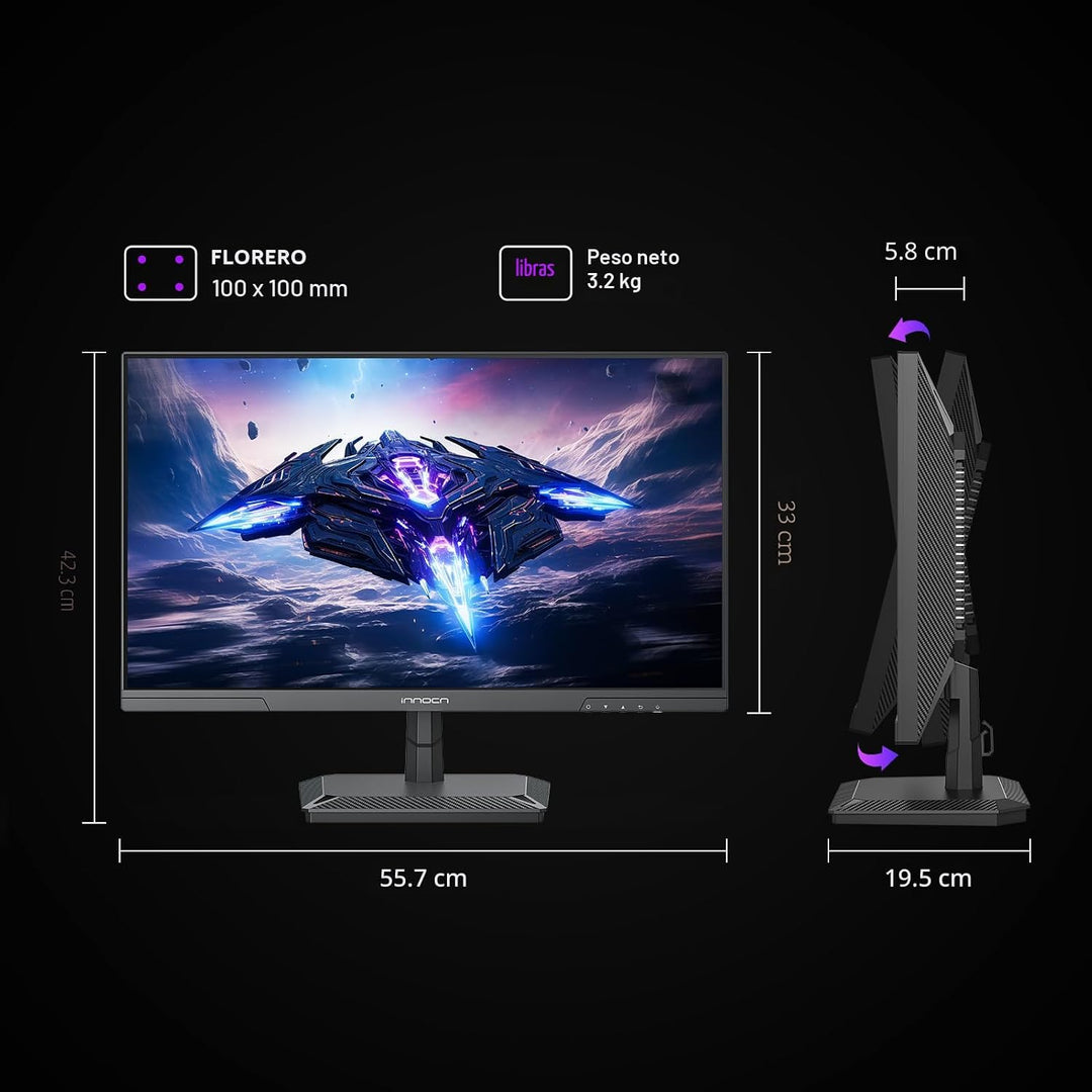 INNOCN Monitor de juegos de 24.5 pulgadas 1440P 240Hz QHD 2K para P...