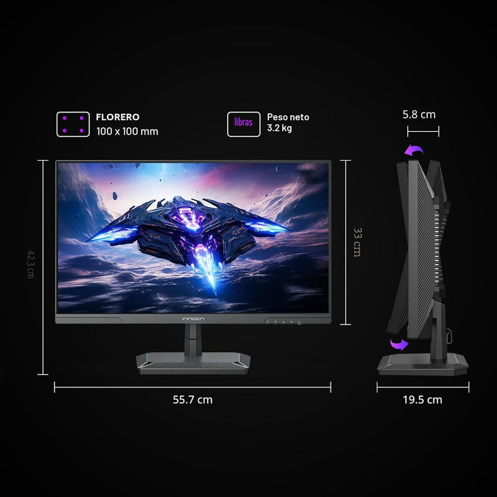 INNOCN Monitor de juegos de 24.5 pulgadas 1440P 240Hz QHD 2K para P...