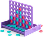 THE TWIDDLERS Paquete de 24 mini juegos de mesa cuatro en una fila, juguetes a granel (4 colores), regalos de regreso para niños para juegos de fiesta de cumpleaños, mini juegos de viaje para niños
