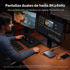UGREEN Estación de acoplamiento Maxidok Thunderbolt 5, triple 4K@144Hz