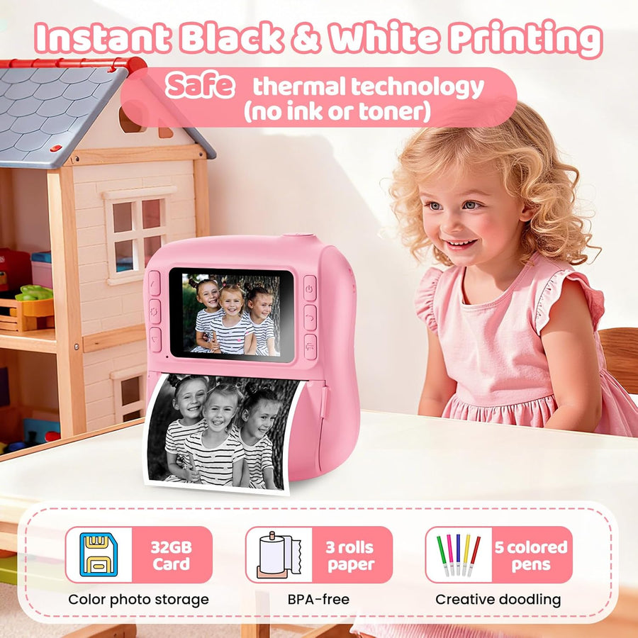 Cámara de impresión instantánea para niños, regalos de Navidad y cu...