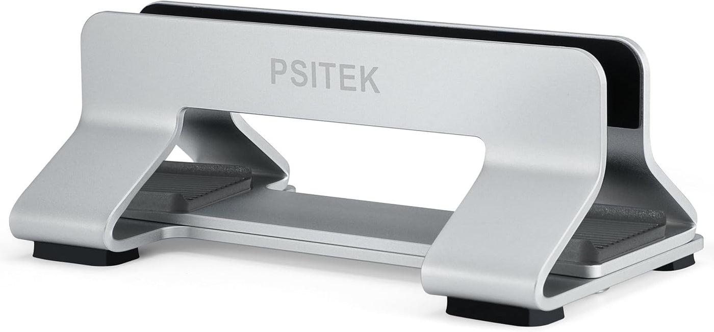 Psitek Soporte vertical de aluminio para laptop, soporte de acoplam...