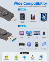 Unidad flash USB de 512 GB para iPhone Photo Stick, 2 en 1 USB C +...