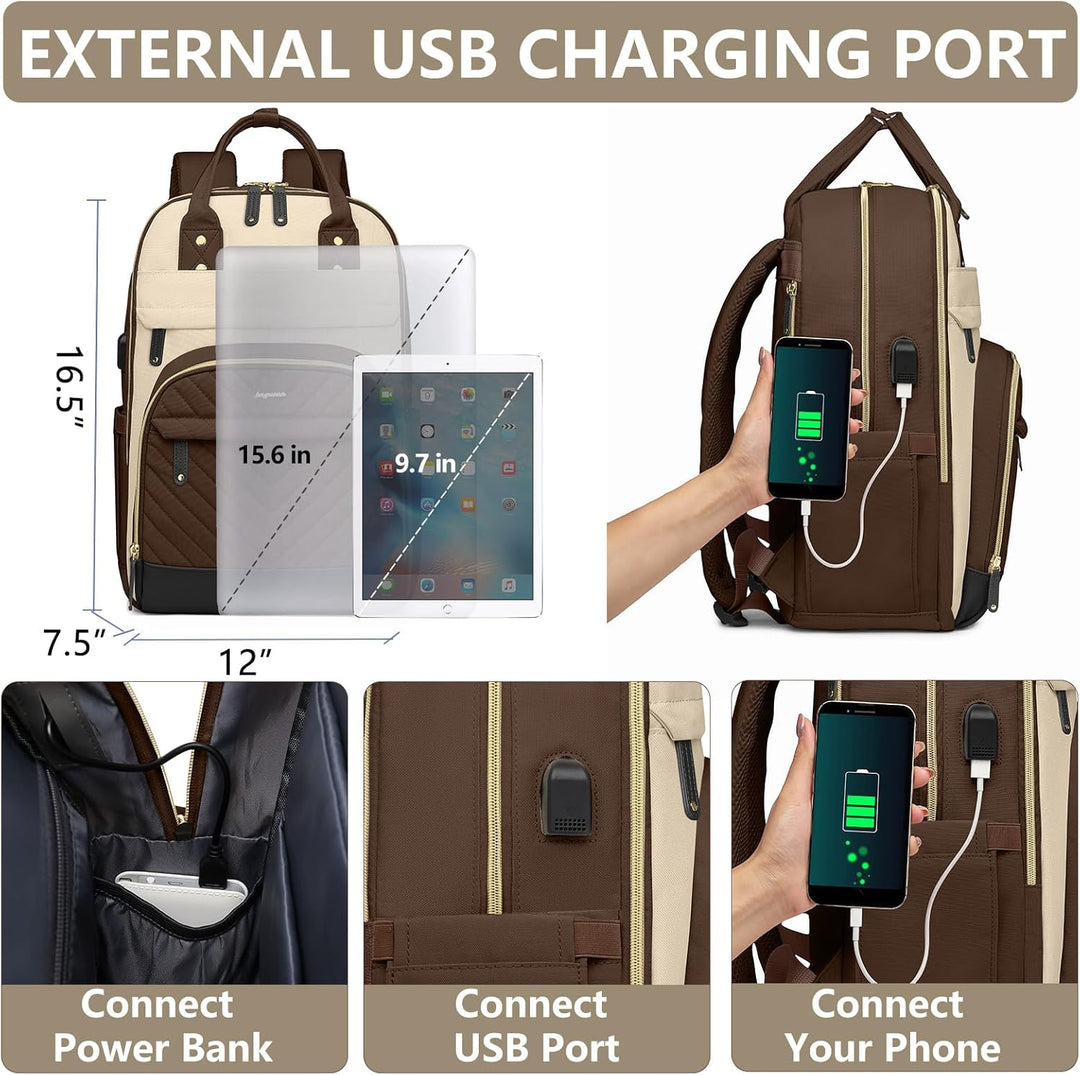 Mochila para laptop para mujer, bolsa de trabajo, mochila de viaje...