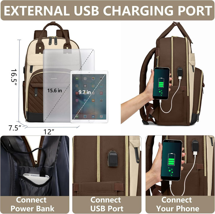 Mochila para laptop para mujer, bolsa de trabajo, mochila de viaje...