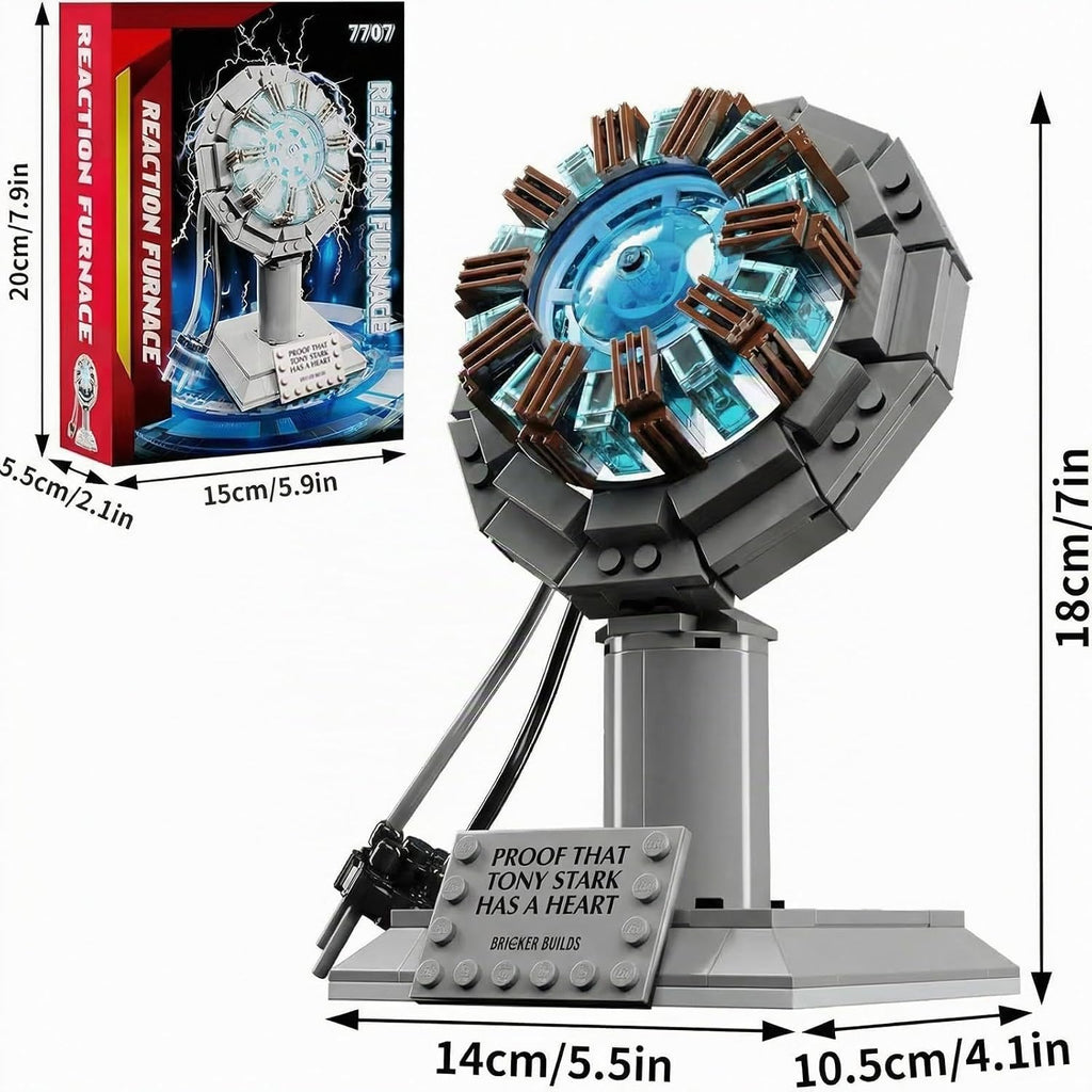 Juego de bloques de construcción de Arc Reactor, un modelo de juguete a prueba de que Tony tiene un corazón, un regalo para adultos y niños