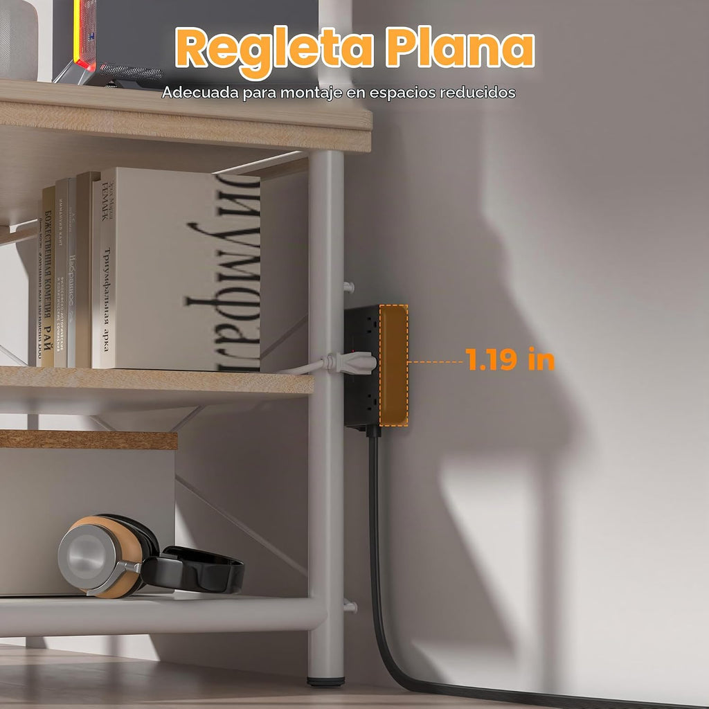 TESSAN Regleta protectora de sobretensiones, cable de extensión de enchufe