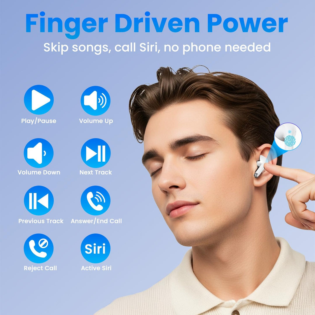 Haqquio Auriculares inalámbricos, auriculares Bluetooth con estéreo...