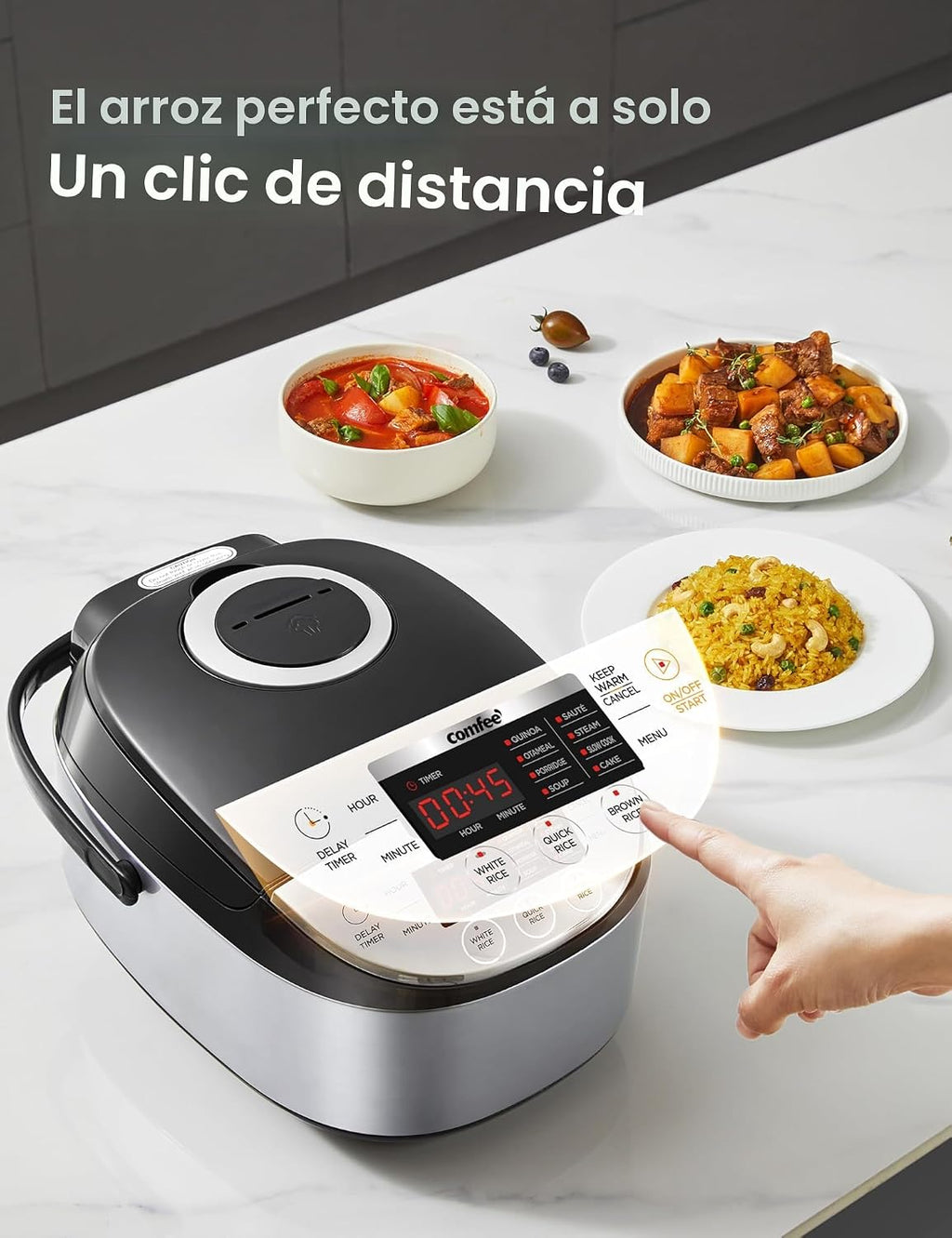 COMFEE' Olla arrocera con lógica difusa, 11 modos preestablecidos
