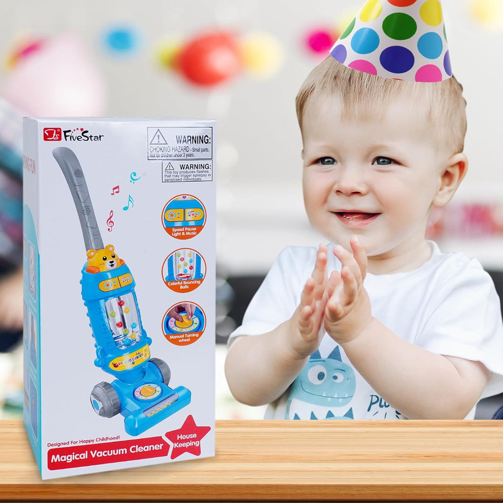 Aspiradora para niños con luces y sonidos, aspiradora para niños pequeños con acción de estallido, aspiradora de juego de simulación para niños de 18 meses en adelante, aspiradora de juguete para niños pequeños de 3 a 5 años, regalo