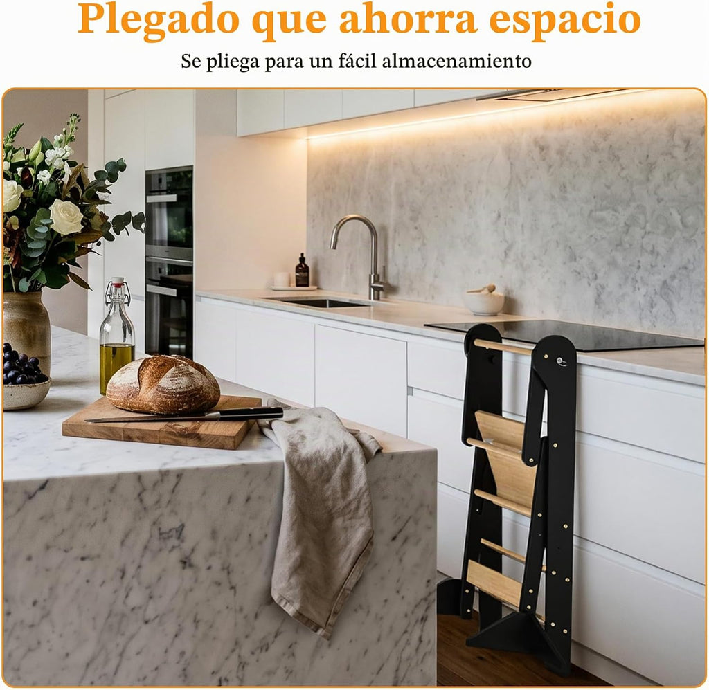 COSYLAND: Tablero para Niños Pequeños de Pie, Escalón Plegable para Niños Pequeños, Escalón de Cocina para Niños