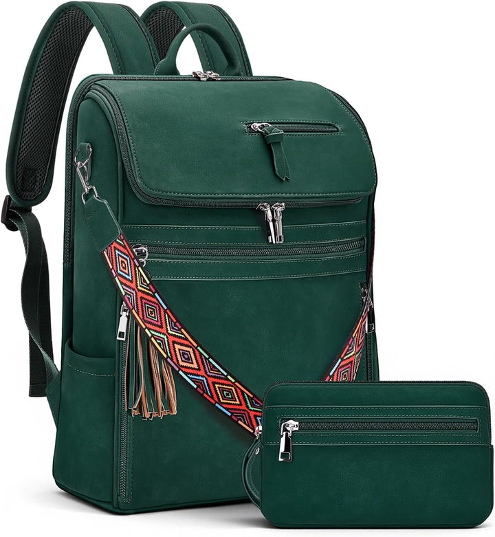 Mochila de cuero para laptop SYTRAH para mujer, bolso de diseñador...