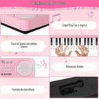 Teclado de piano de juguete para niños, 37 teclas, pianos musicales, juguetes con micrófono
