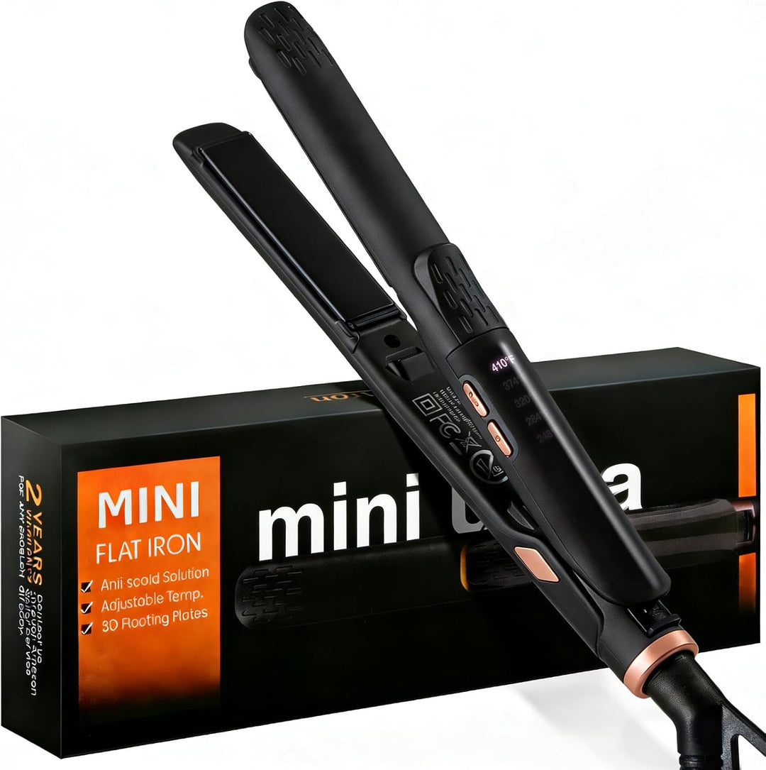 ORYNNE Mini plancha plana de 1\/2 pulgada de titanio de cerámica co...