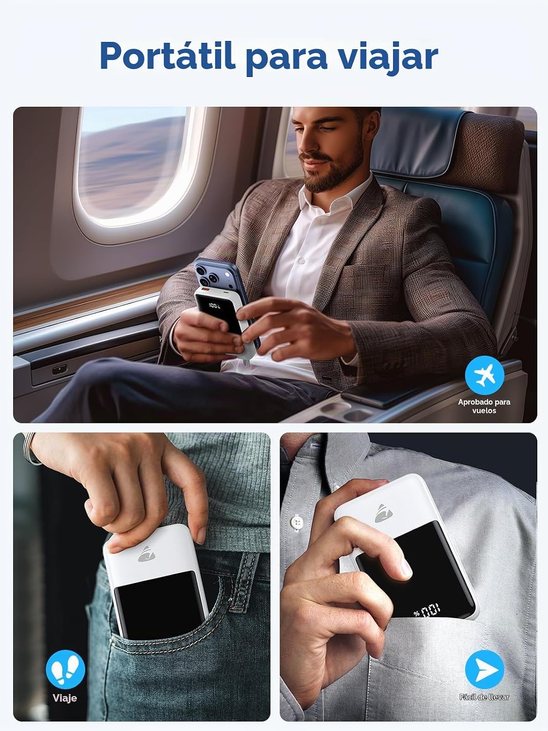 Aioneus Cargador portátil de carga rápida de 20000 mAh, 45 W con ca...
