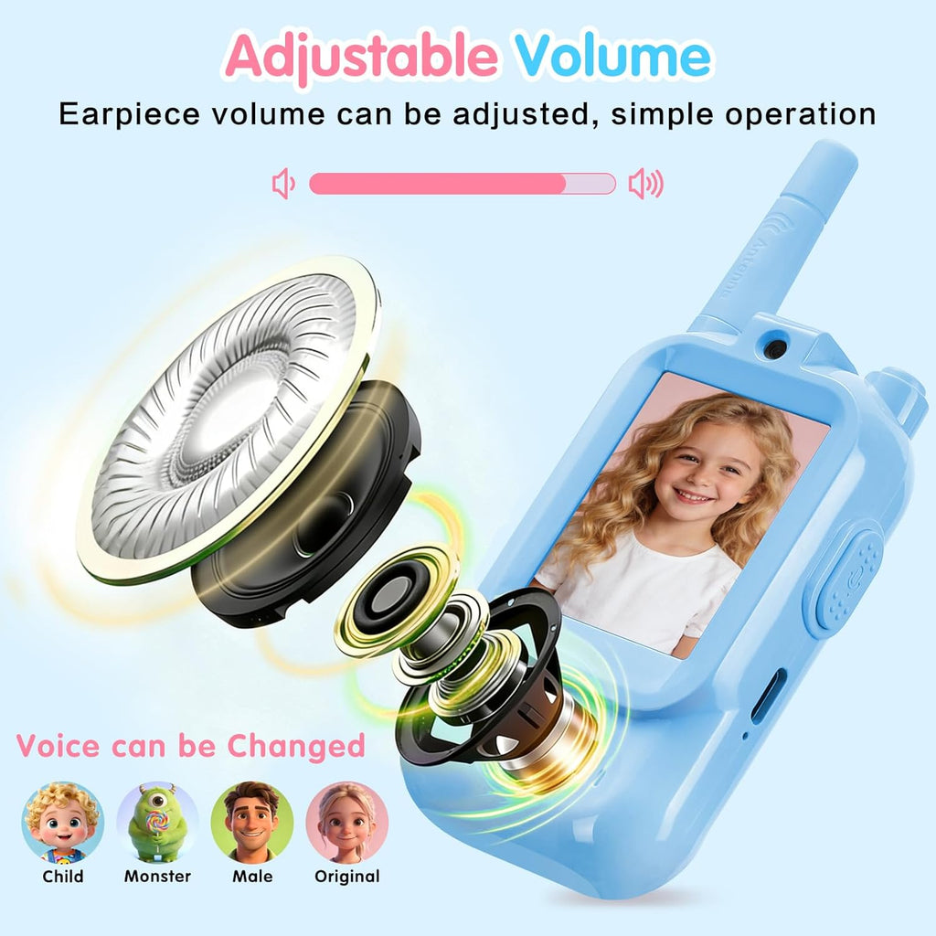 Walkie Talkies de video para niños paquete de 2 walkie