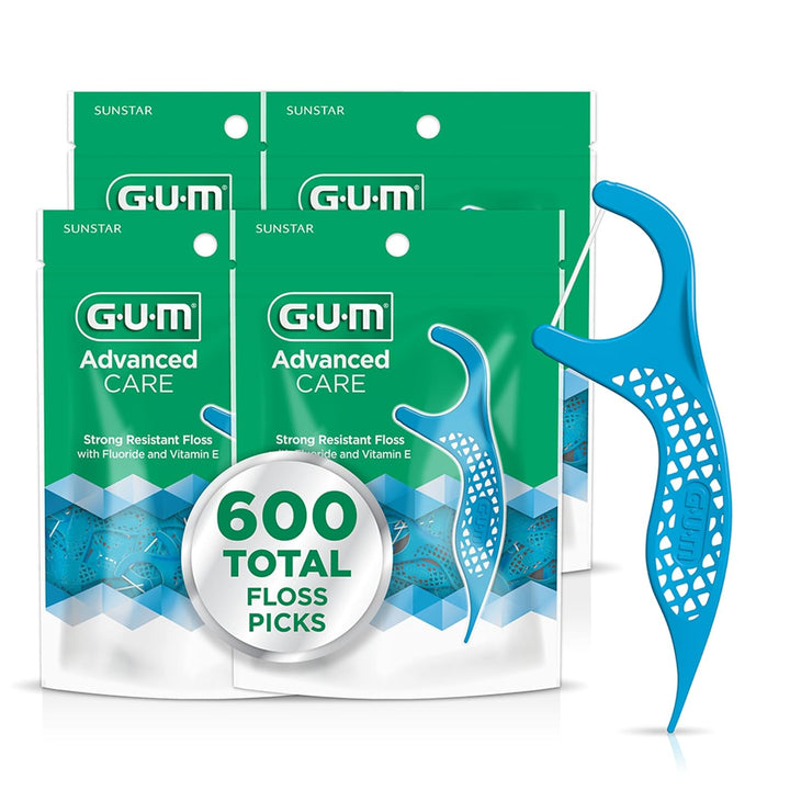 GUM Advanced Care - Palillos de hilo dental para adultos con vitami...