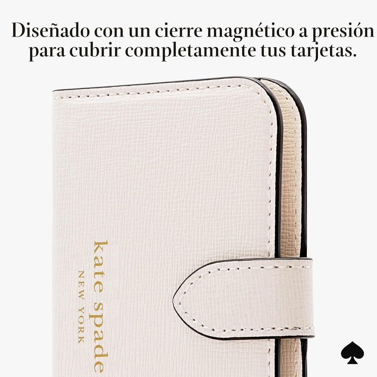 kate spade new york Morgan - Tarjetero magnético, color crema