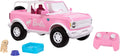 Hot Wheels RC Barbie Ford Bronco - Auto de juguete con control remoto, vehículo RC con accesorio para cachorros, cama y cuenco para perro, además de calcomanías para personalización, se adapta a 2