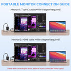 Monitor portátil 4K de 23.8", UHD 3840x2160 IPS 400 nits 100% sRGB