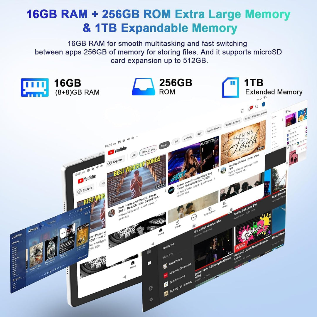 SEBBE Tablet Android 2026 de 11 pulgadas, pantalla Gemini AI 2K, 16...